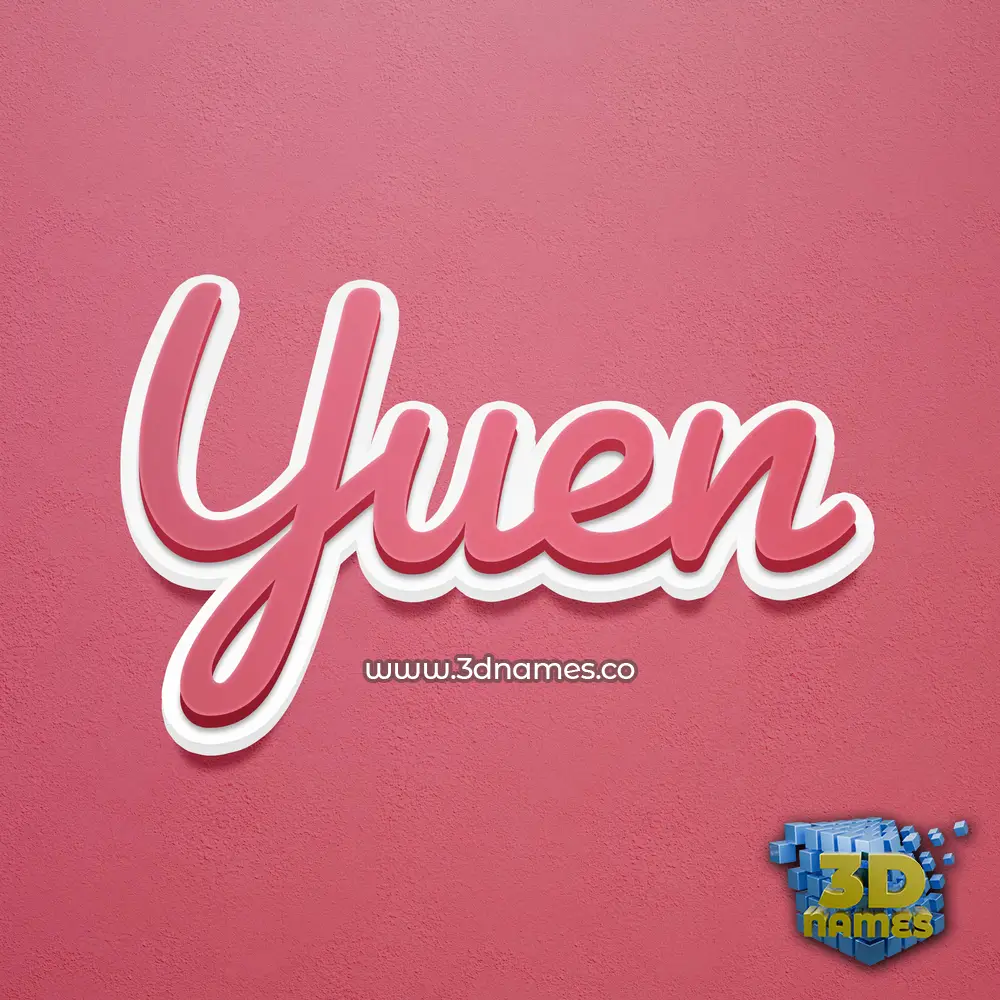yuen in Red Scribble style - 3D name wallpaper