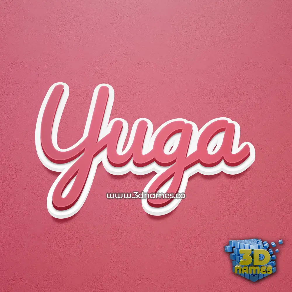 yuga in Red Scribble style - 3D name wallpaper