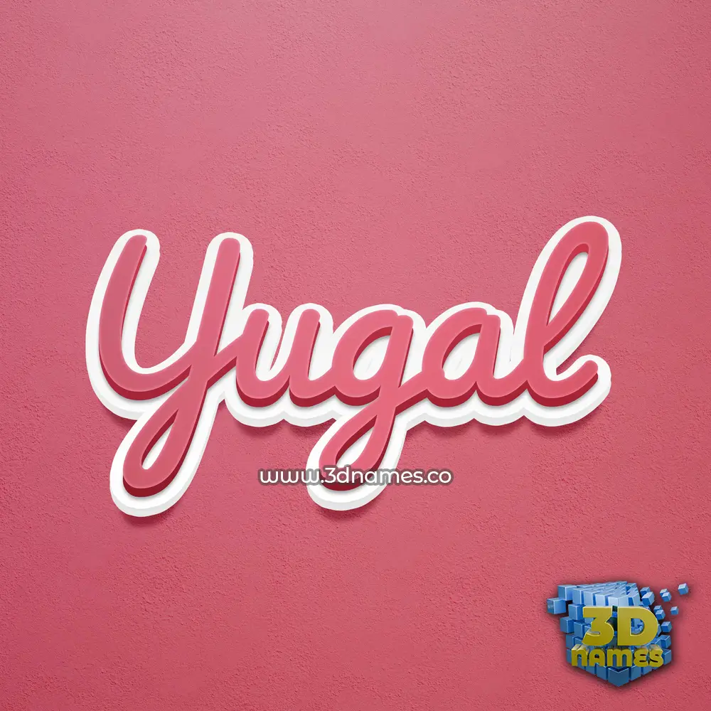 yugal in Red Scribble style - 3D name wallpaper