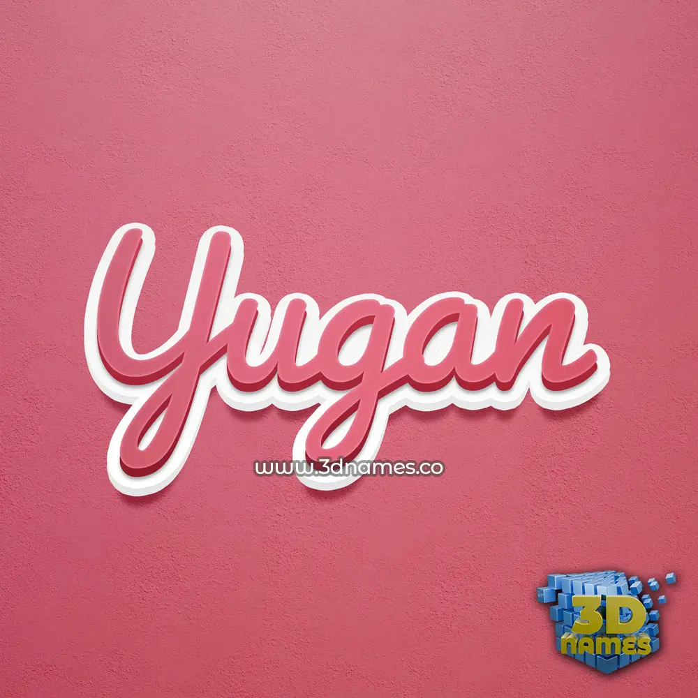 yugan in Red Scribble style - 3D name wallpaper