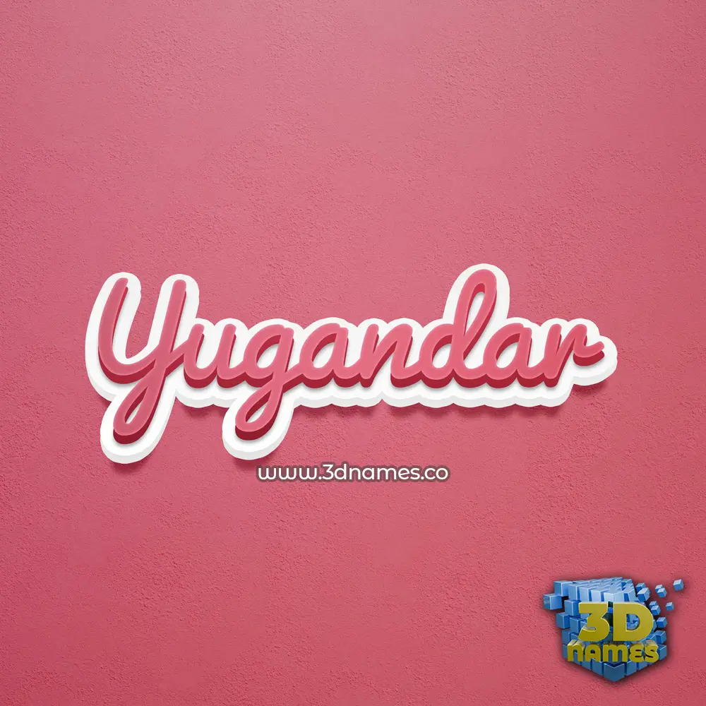 yugandar in Red Scribble style - 3D name wallpaper
