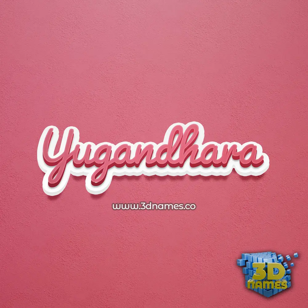 yugandhara in Red Scribble style - 3D name wallpaper