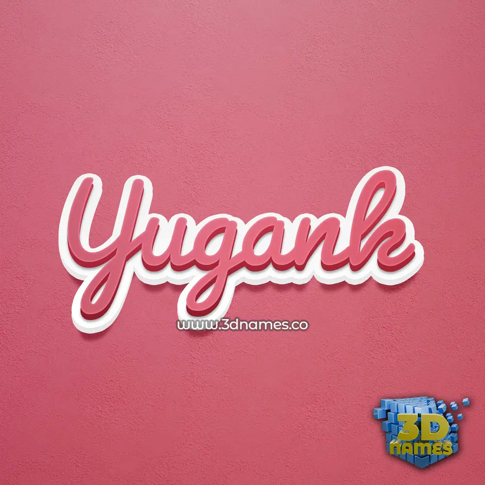 yugank in Red Scribble style - 3D name wallpaper