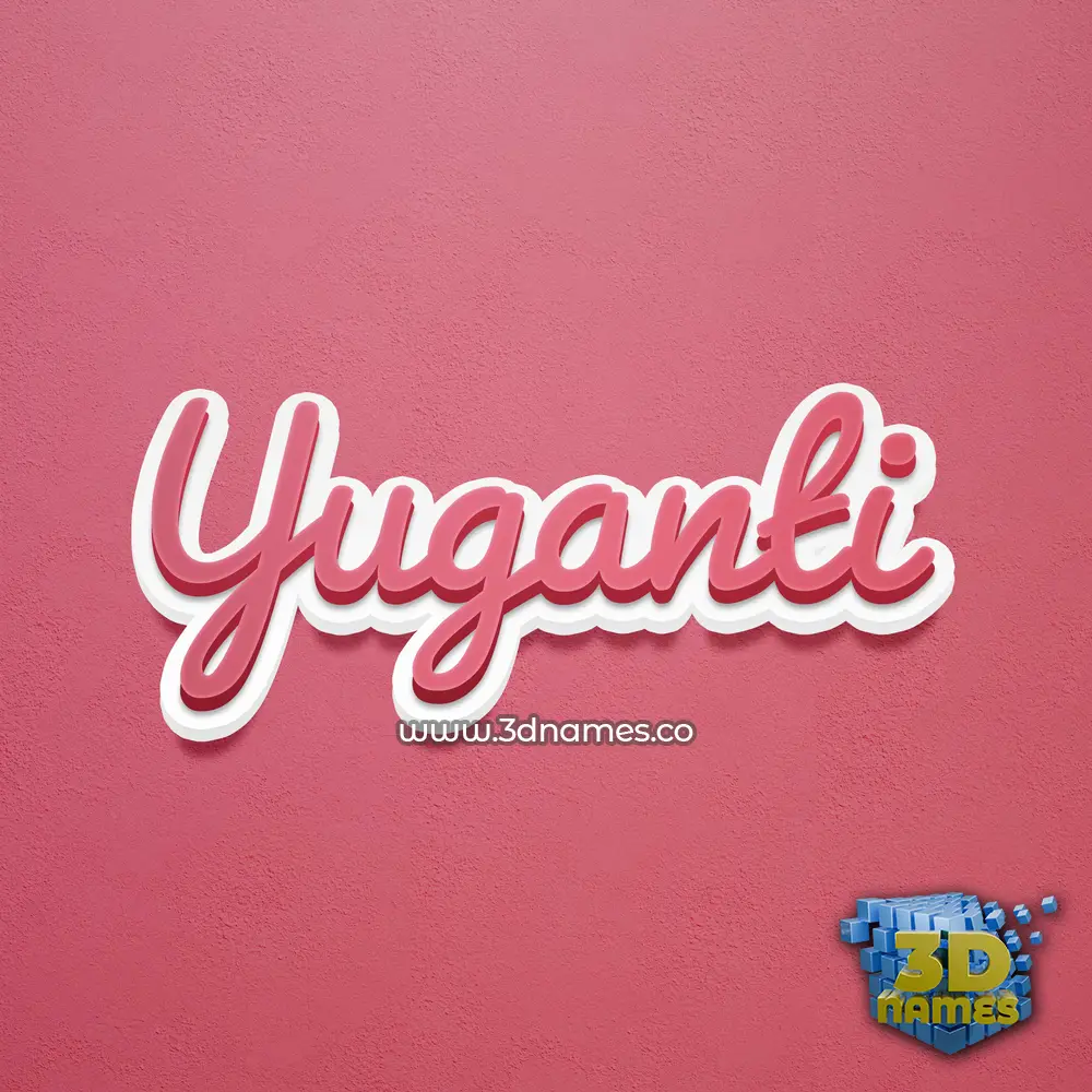 yuganti in Red Scribble style - 3D name wallpaper