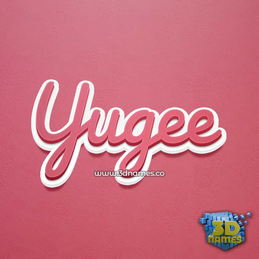 yugee in Red Scribble style - 3D name wallpaper