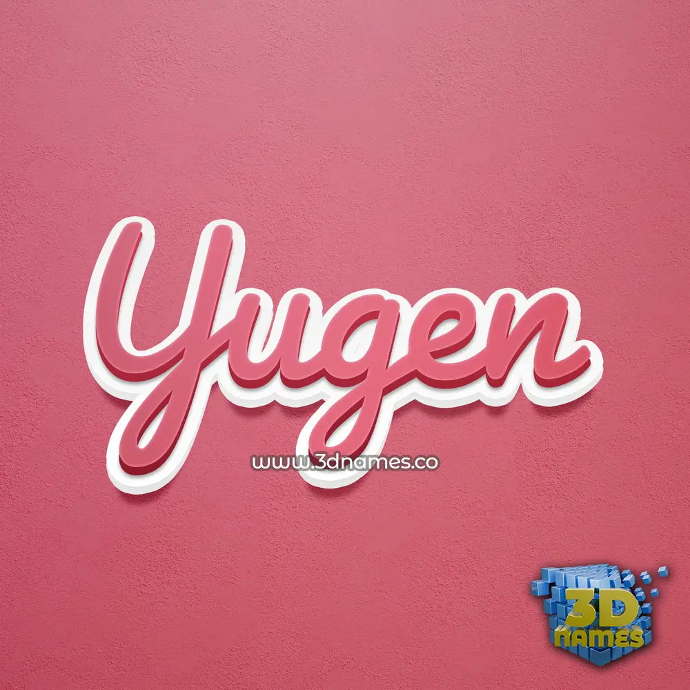 yugen in Red Scribble style - 3D name wallpaper