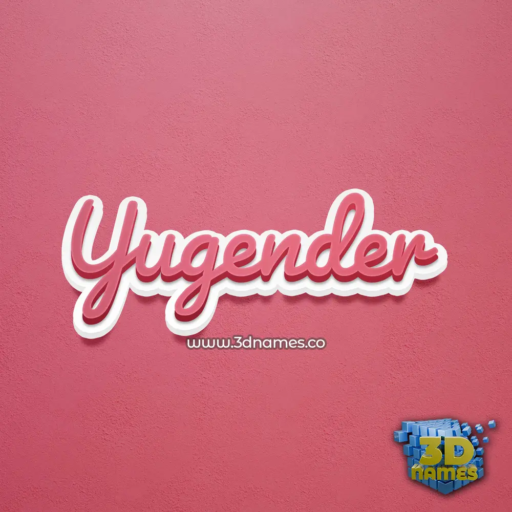 yugender in Red Scribble style - 3D name wallpaper