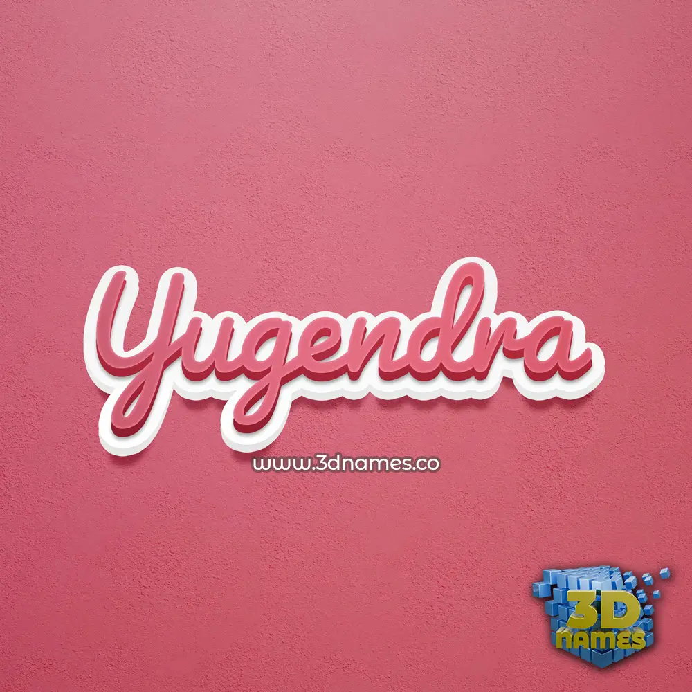 yugendra in Red Scribble style - 3D name wallpaper