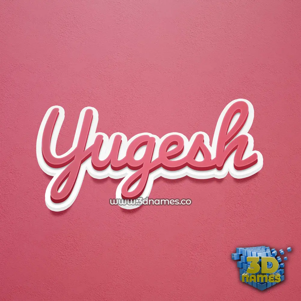 yugesh in Red Scribble style - 3D name wallpaper