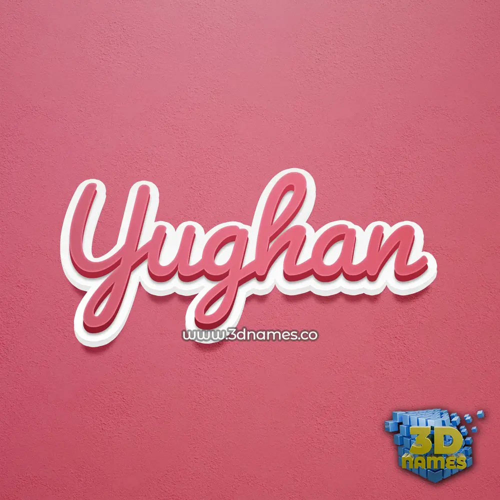 yughan in Red Scribble style - 3D name wallpaper