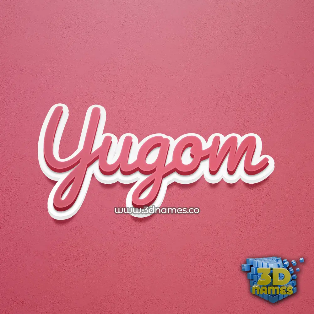 yugom in Red Scribble style - 3D name wallpaper