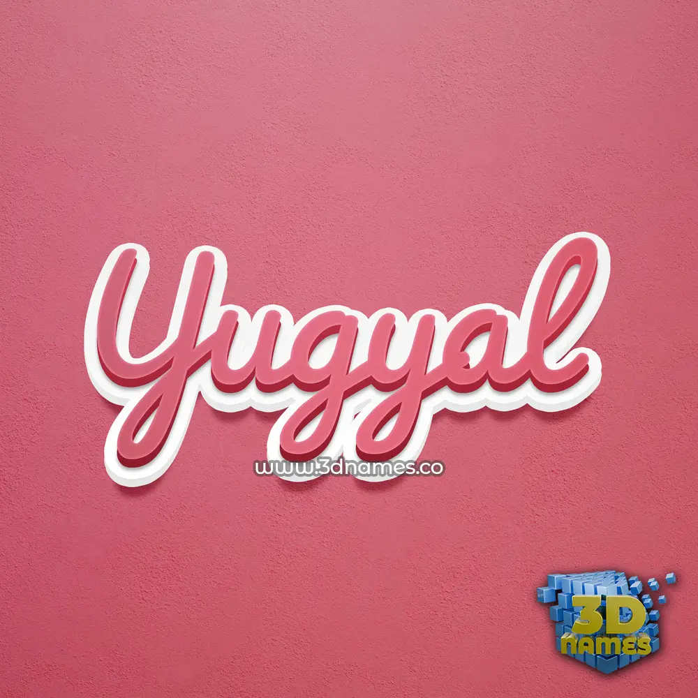yugyal in Red Scribble style - 3D name wallpaper