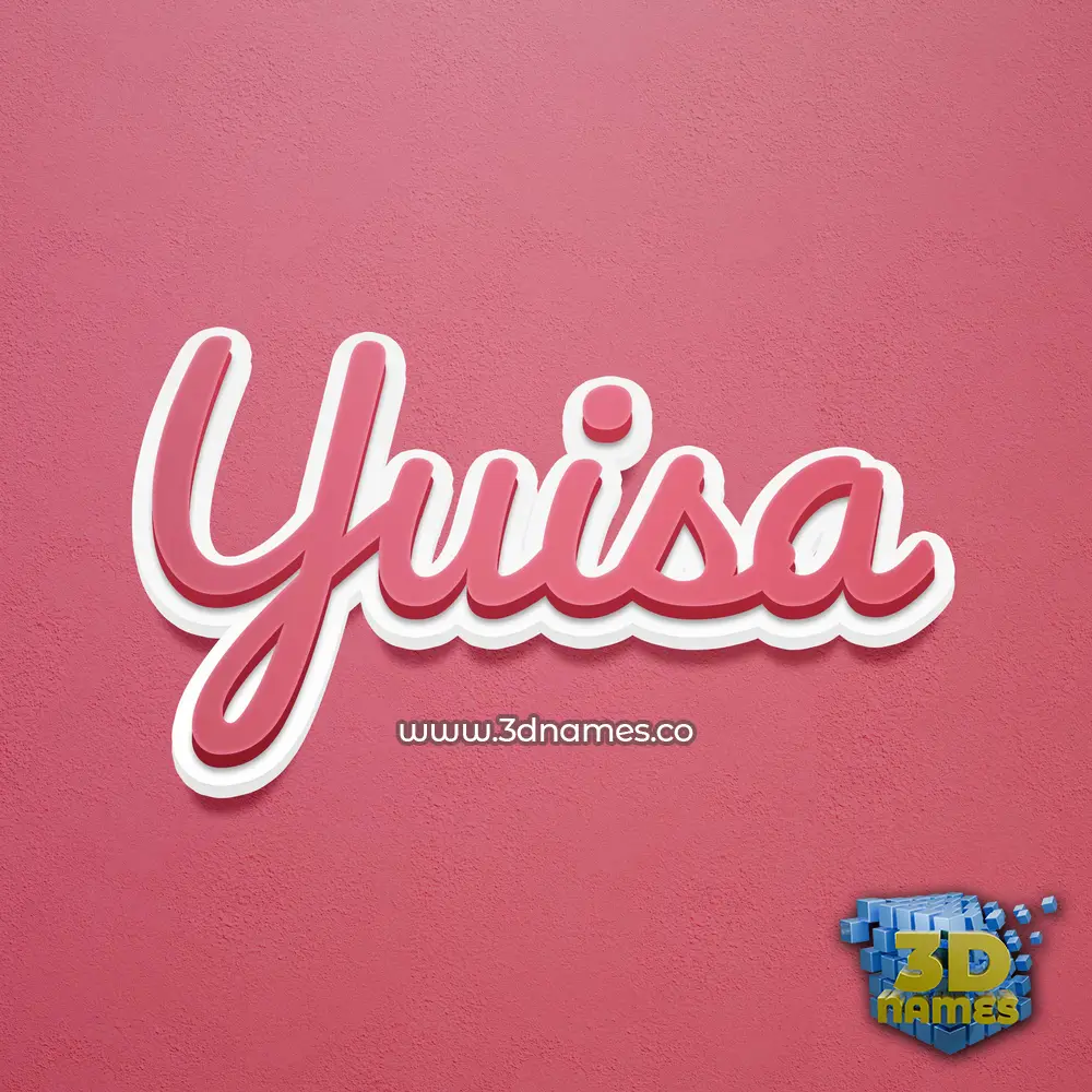 yuisa in Red Scribble style - 3D name wallpaper