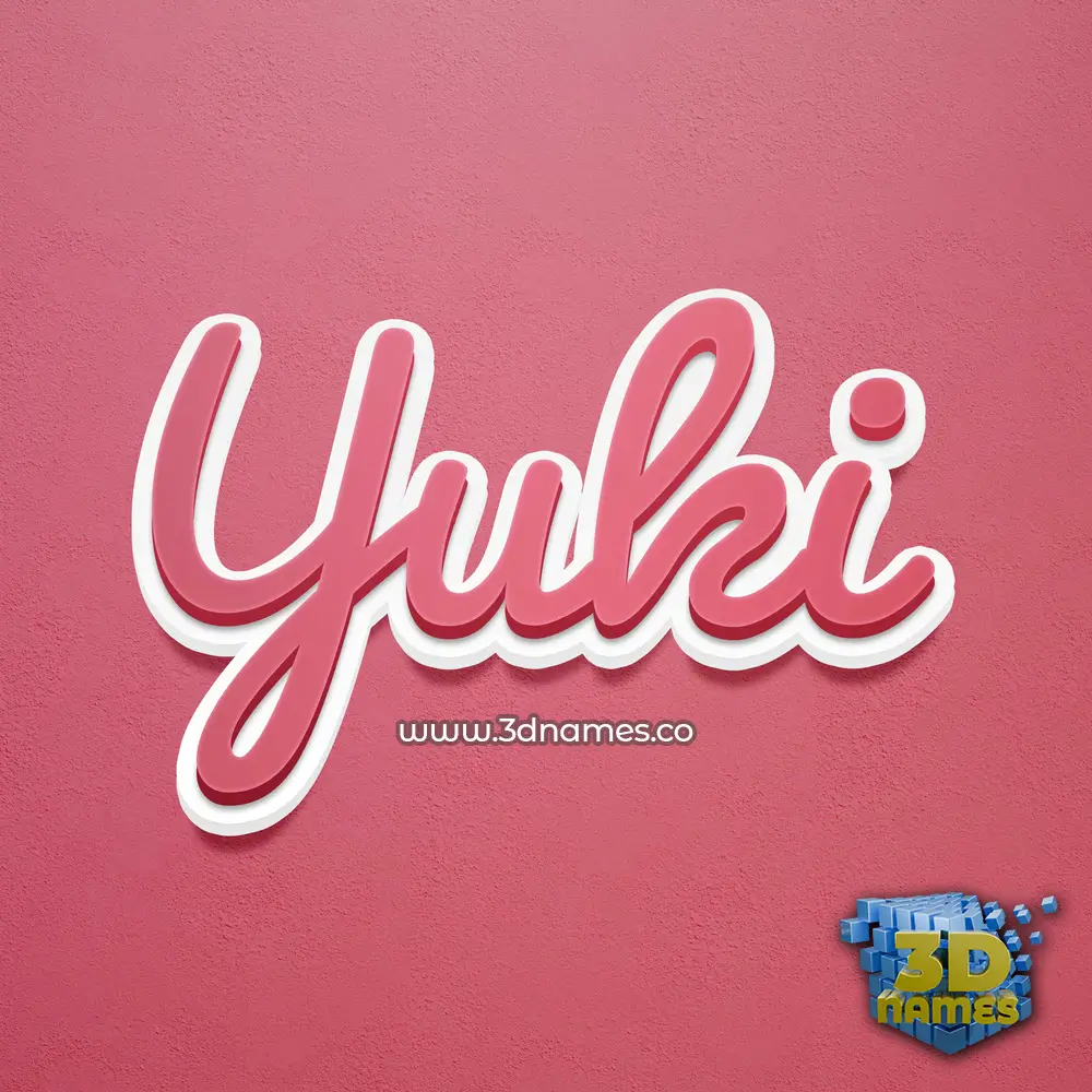 yuki in Red Scribble style - 3D name wallpaper