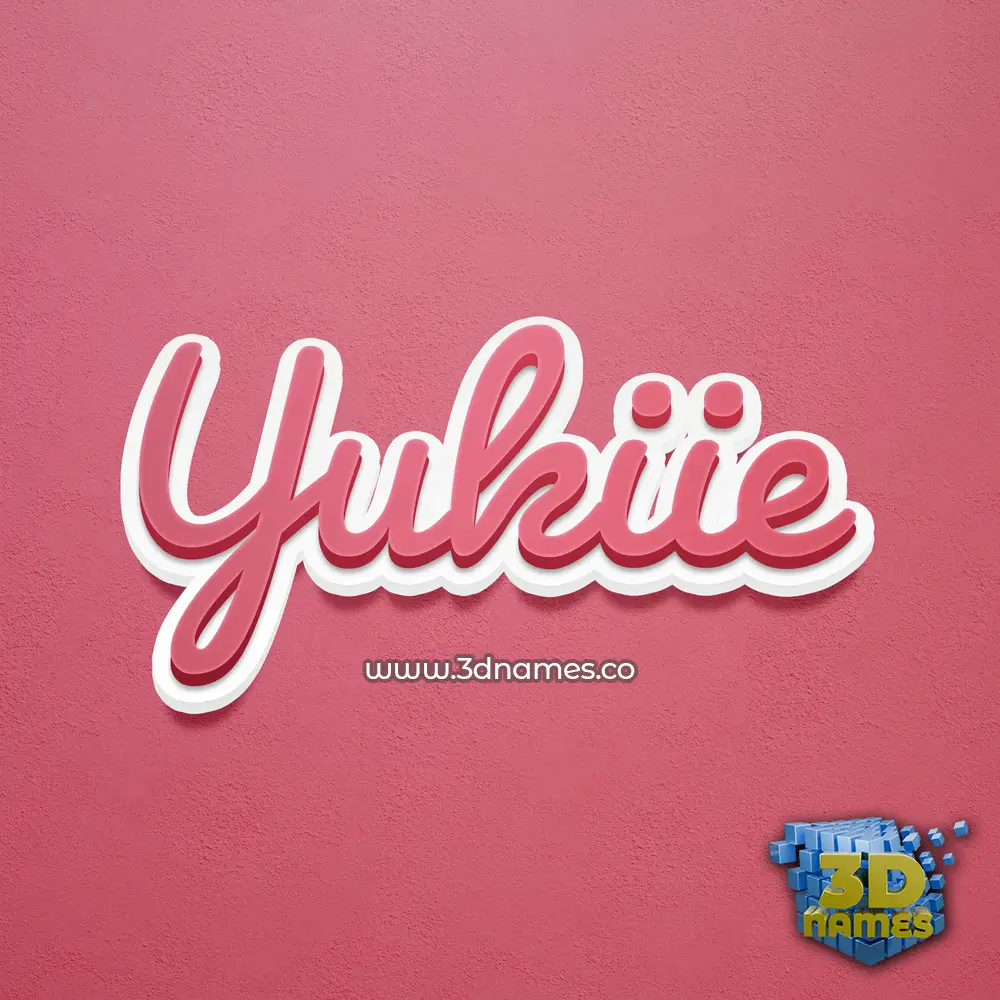yukiie in Red Scribble style - 3D name wallpaper