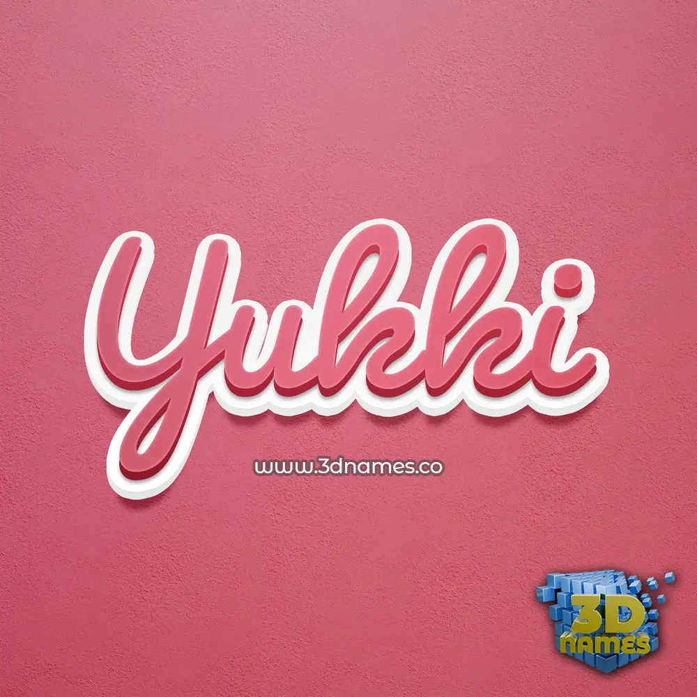 yukki in Red Scribble style - 3D name wallpaper