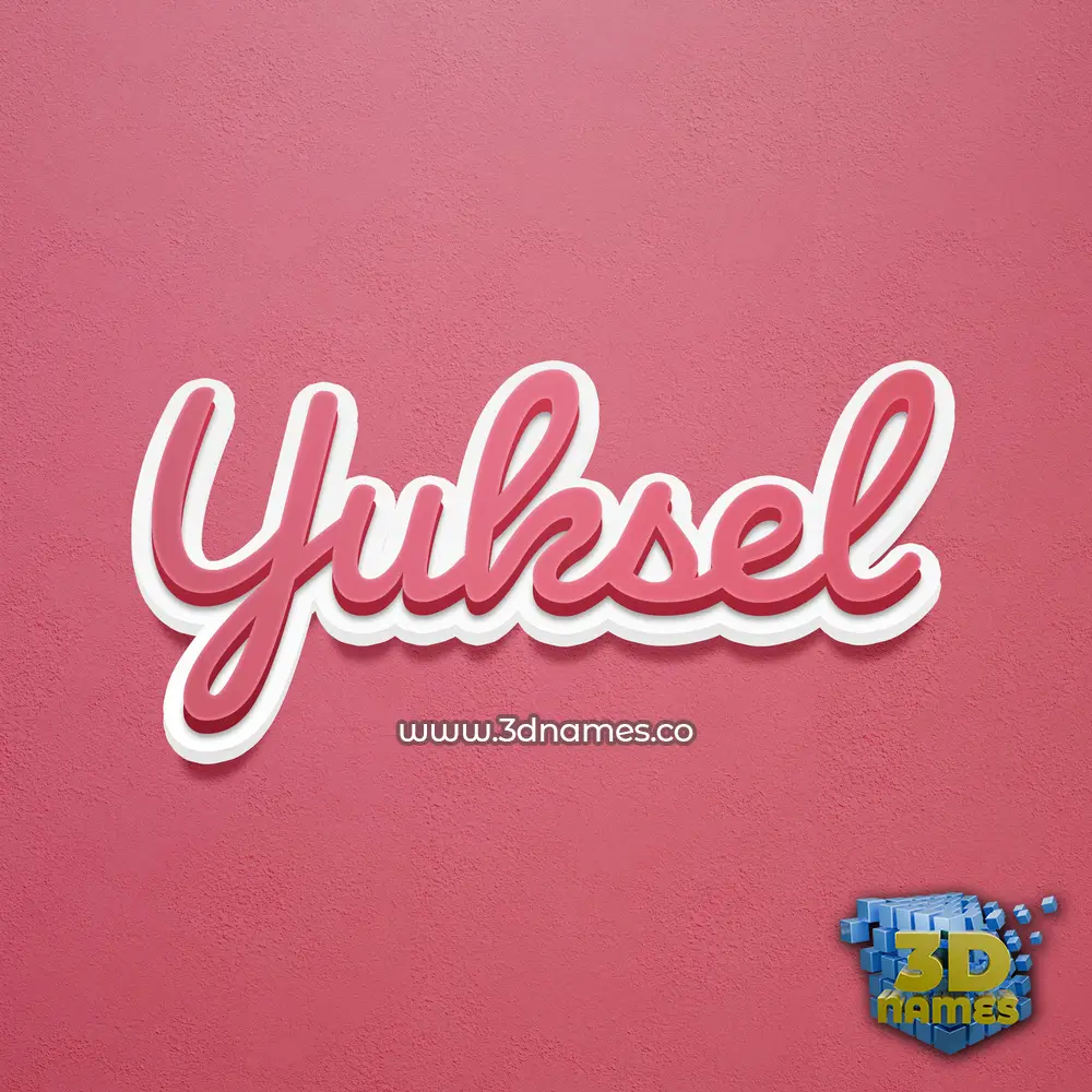 yuksel in Red Scribble style - 3D name wallpaper