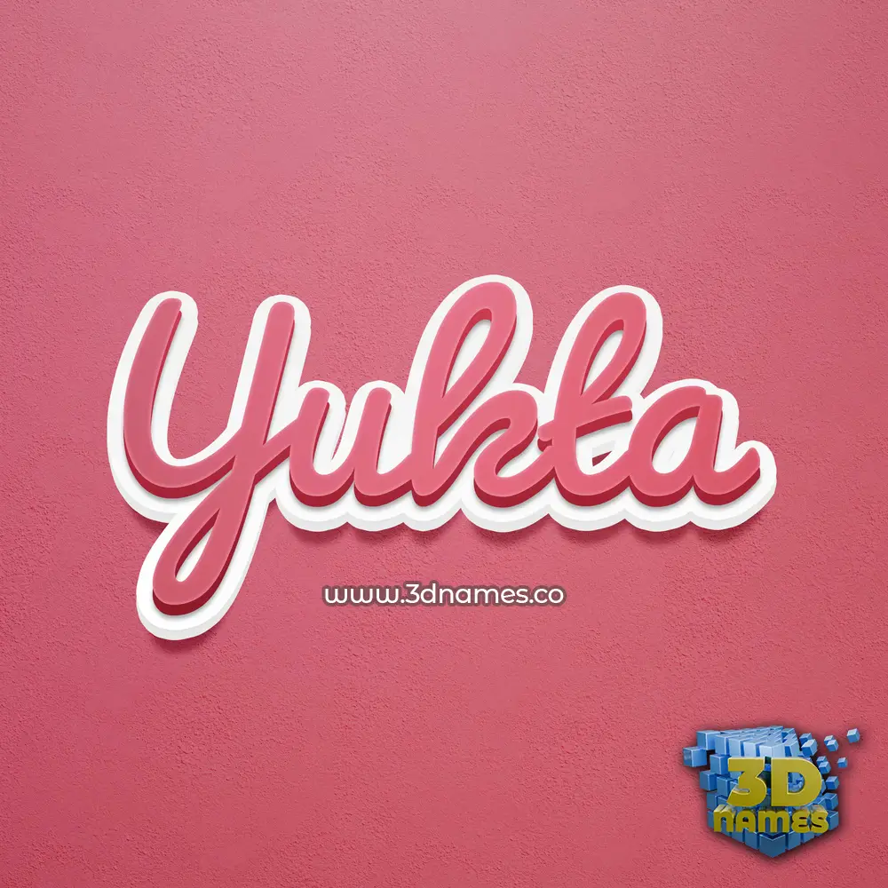 yukta in Red Scribble style - 3D name wallpaper