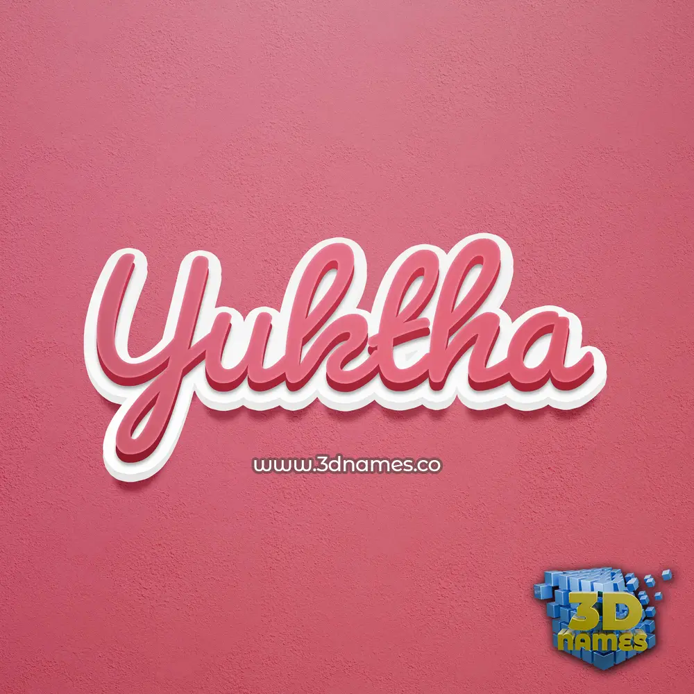 yuktha in Red Scribble style - 3D name wallpaper