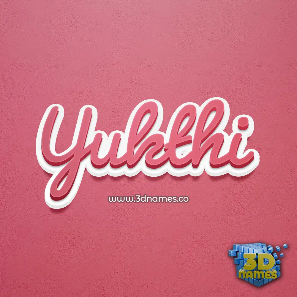 yukthi in Red Scribble style - 3D name wallpaper