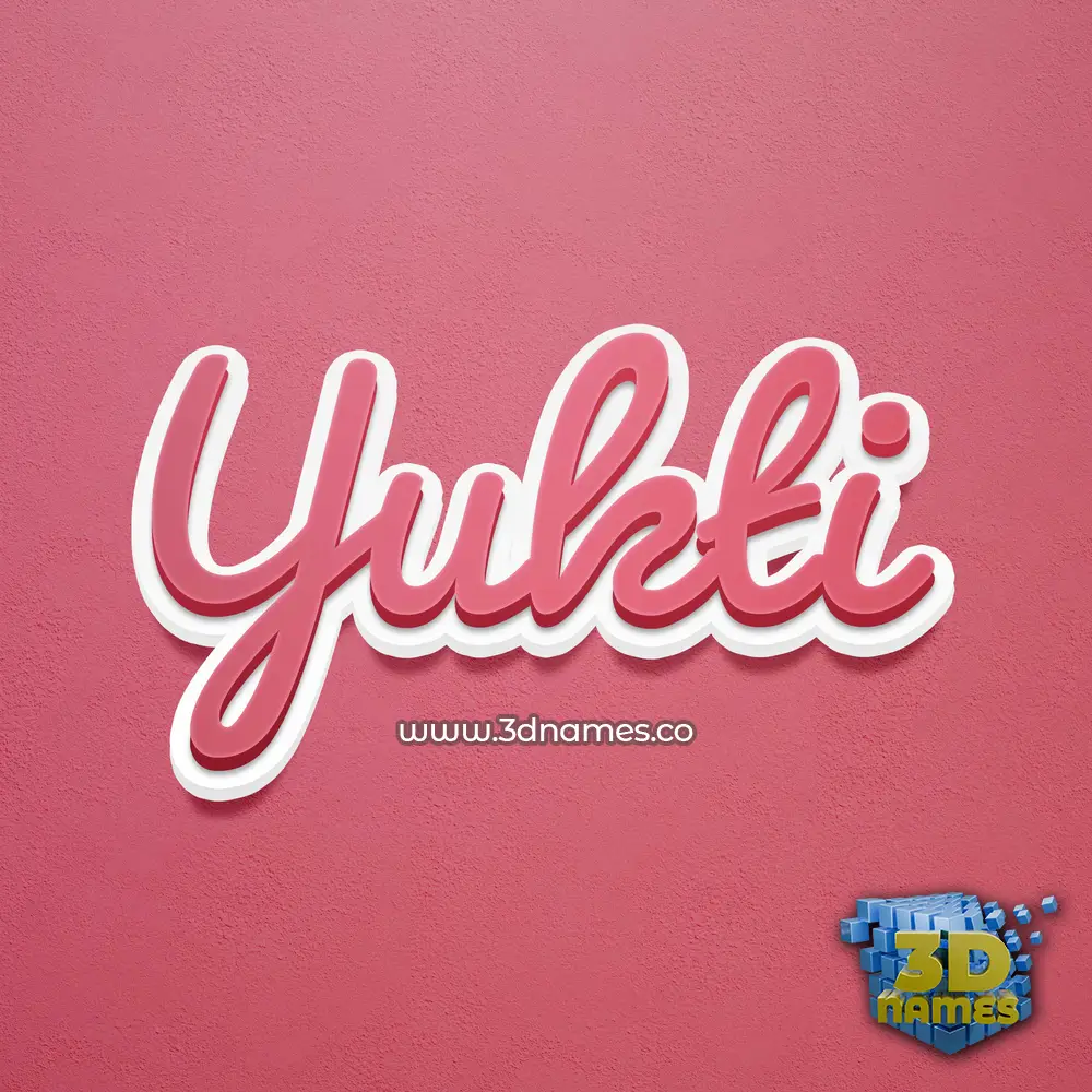 yukti in Red Scribble style - 3D name wallpaper