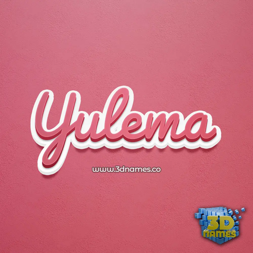 yulema in Red Scribble style - 3D name wallpaper