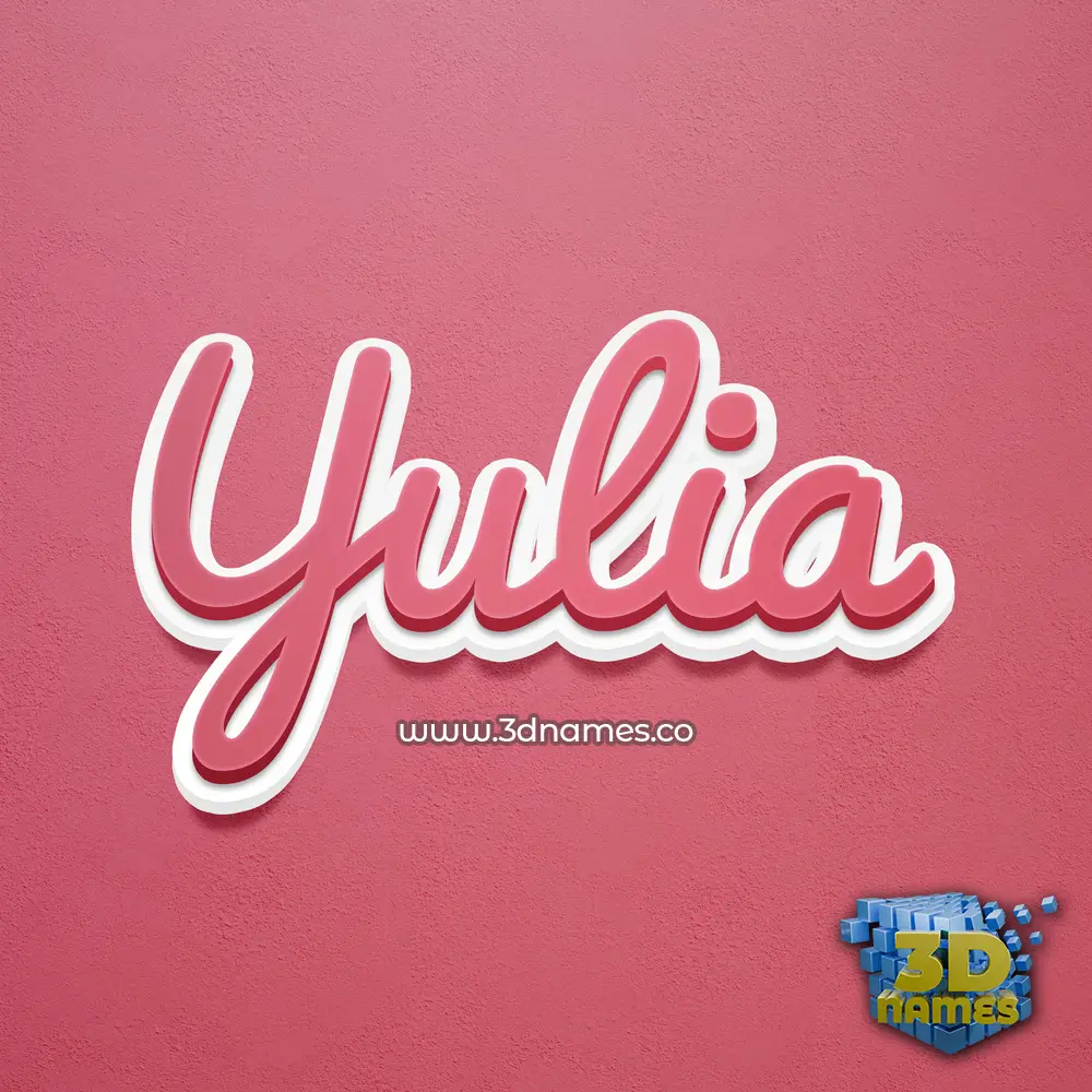 yulia in Red Scribble style - 3D name wallpaper