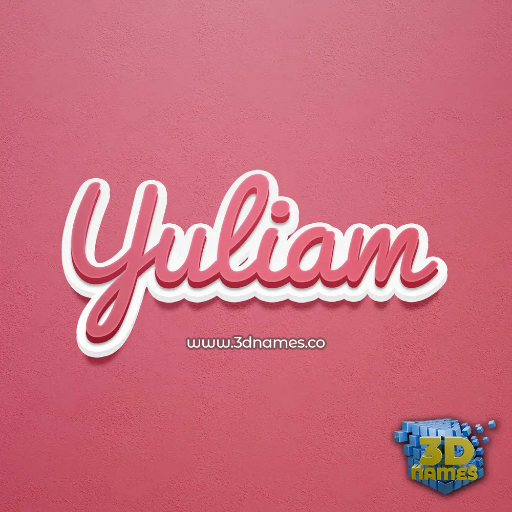yuliam in Red Scribble style - 3D name wallpaper