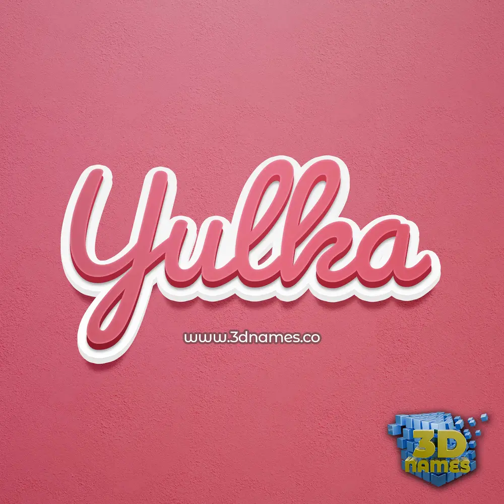 yulka in Red Scribble style - 3D name wallpaper