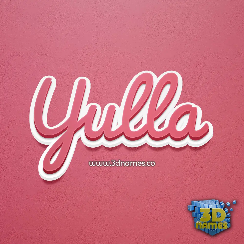 yulla in Red Scribble style - 3D name wallpaper
