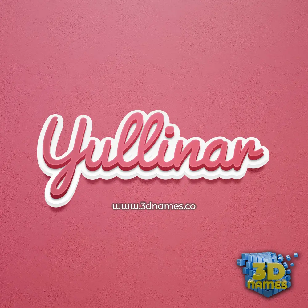 yullinar in Red Scribble style - 3D name wallpaper