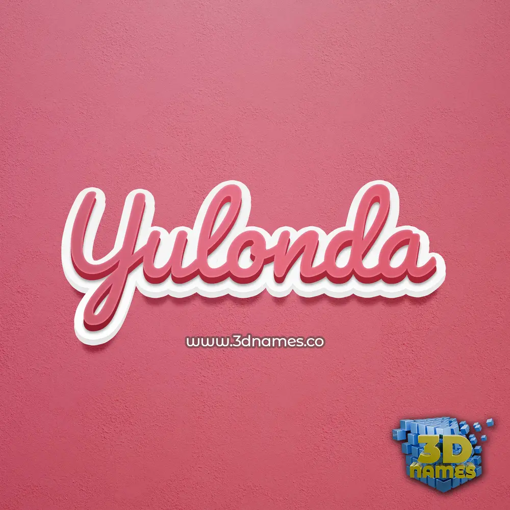 yulonda in Red Scribble style - 3D name wallpaper