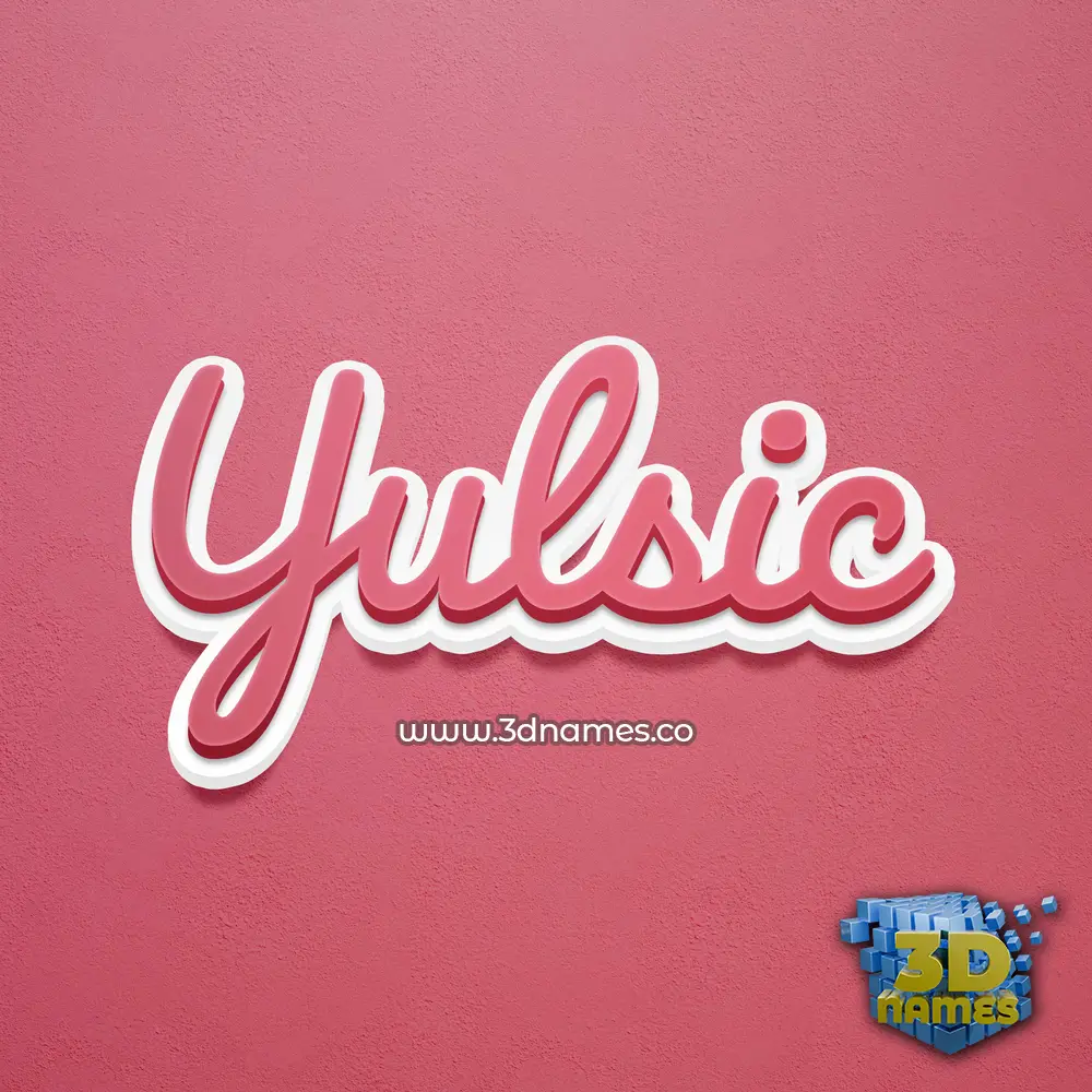 yulsic in Red Scribble style - 3D name wallpaper