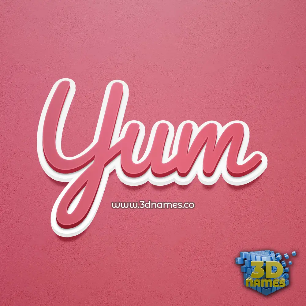yum in Red Scribble style - 3D name wallpaper