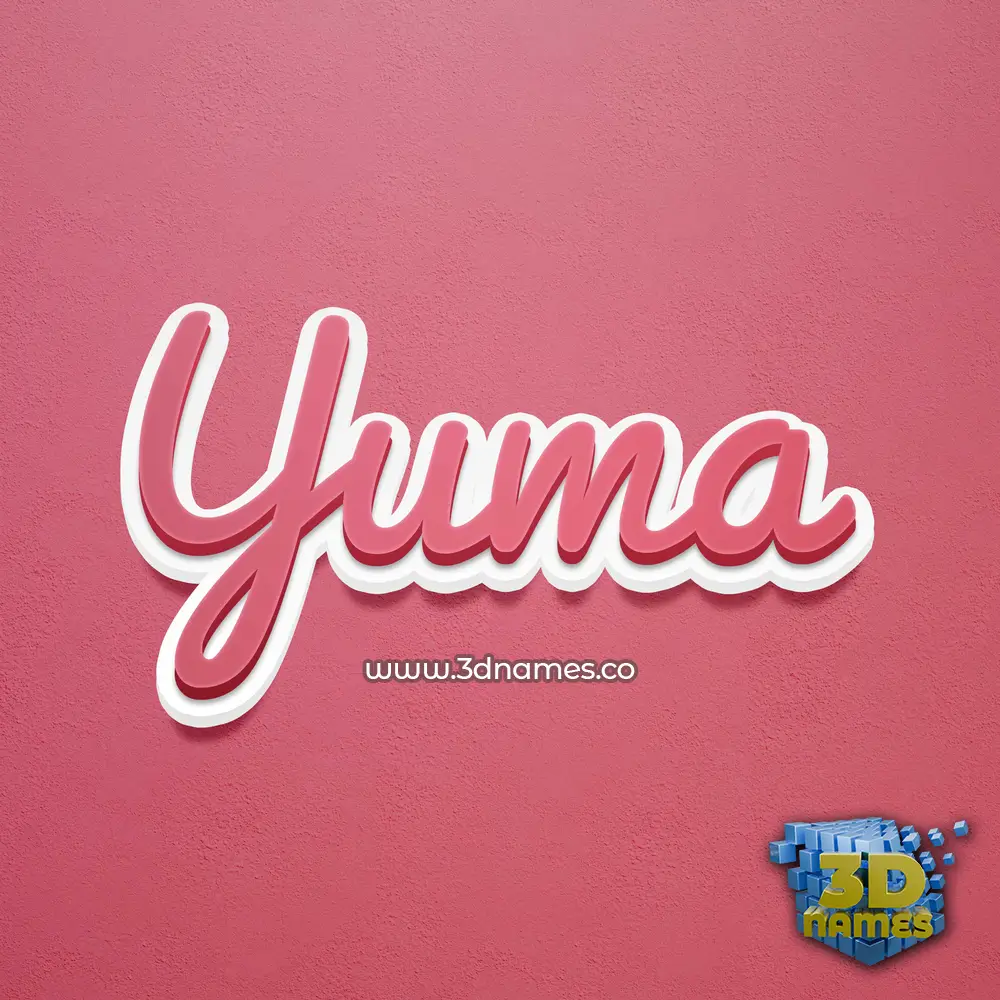 yuma in Red Scribble style - 3D name wallpaper