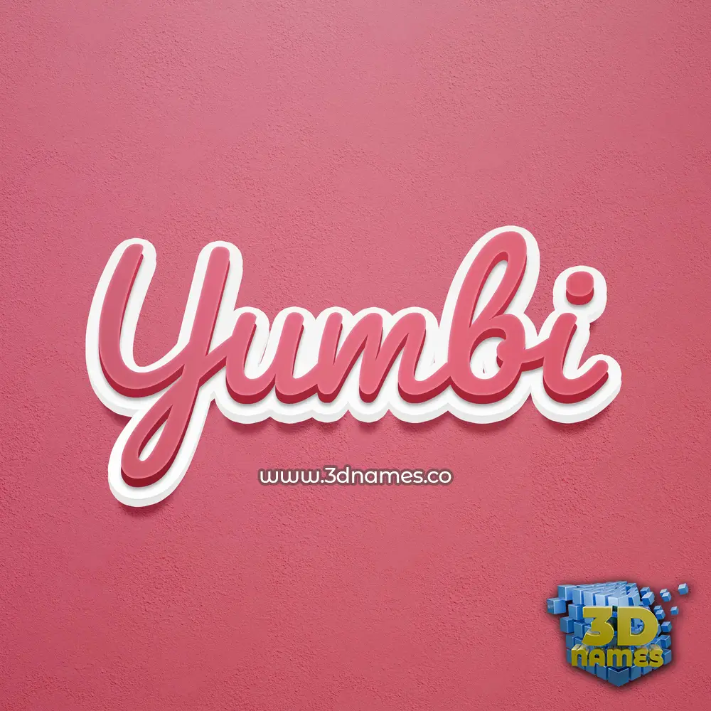 yumbi in Red Scribble style - 3D name wallpaper