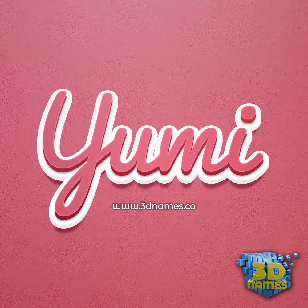 yumi in Red Scribble style - 3D name wallpaper