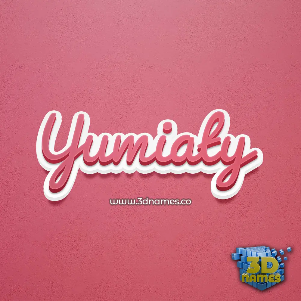 yumiaty in Red Scribble style - 3D name wallpaper