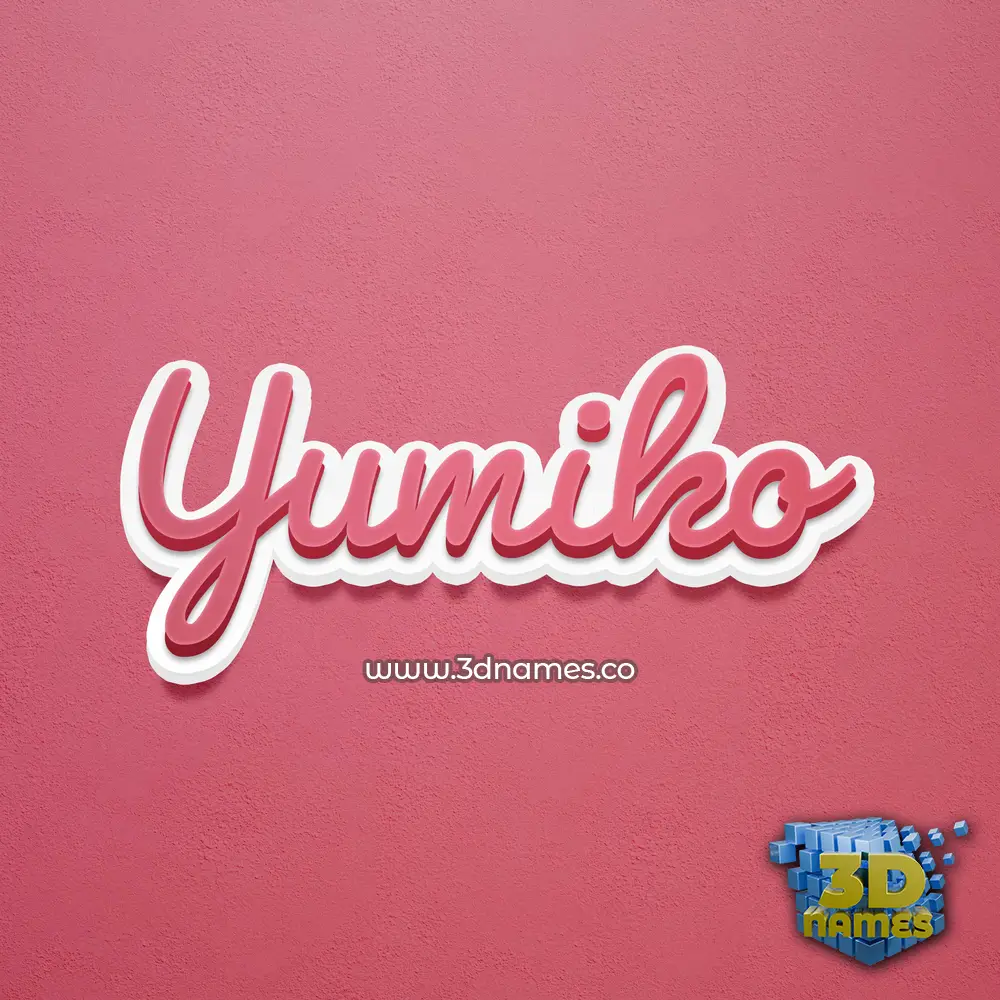 yumiko in Red Scribble style - 3D name wallpaper