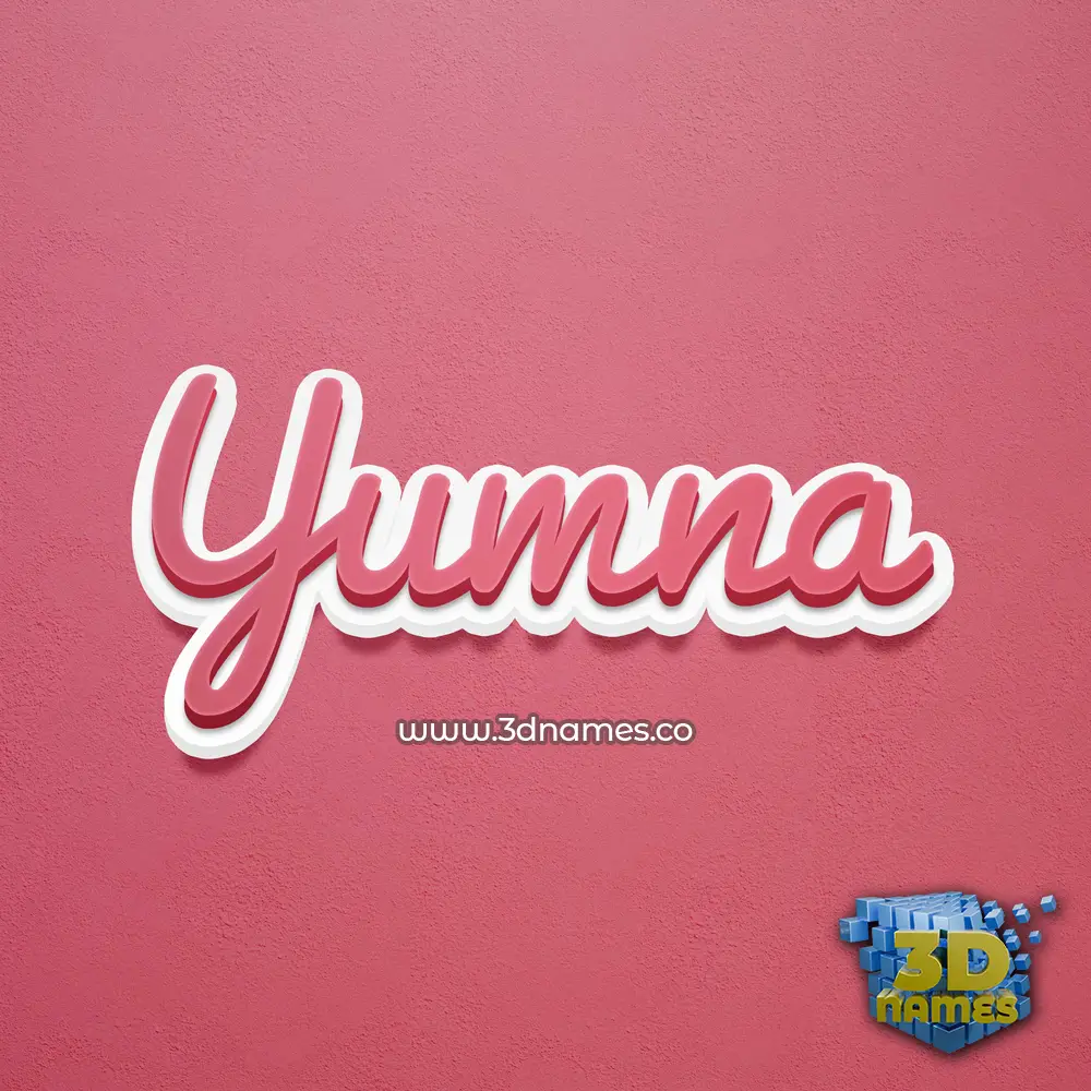 yumna in Red Scribble style - 3D name wallpaper