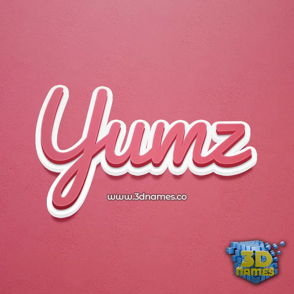 yumz in Red Scribble style - 3D name wallpaper