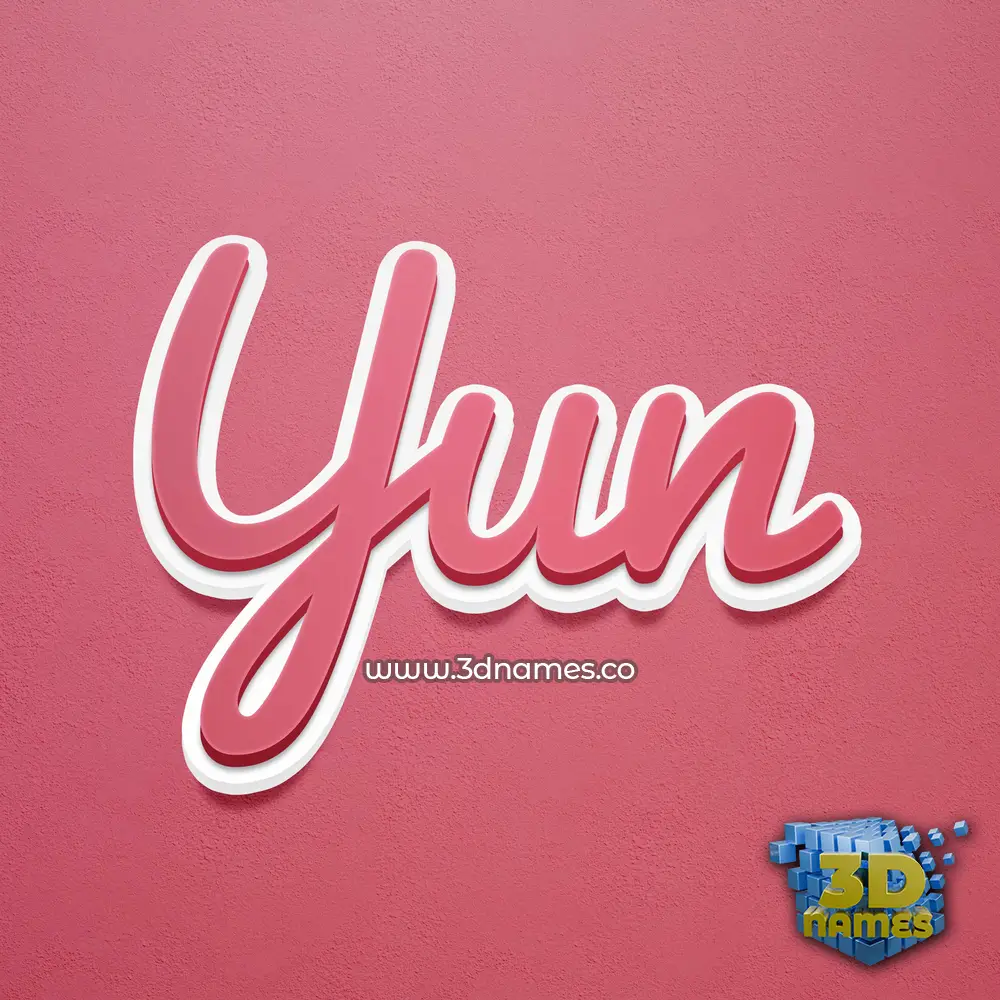 yun in Red Scribble style - 3D name wallpaper