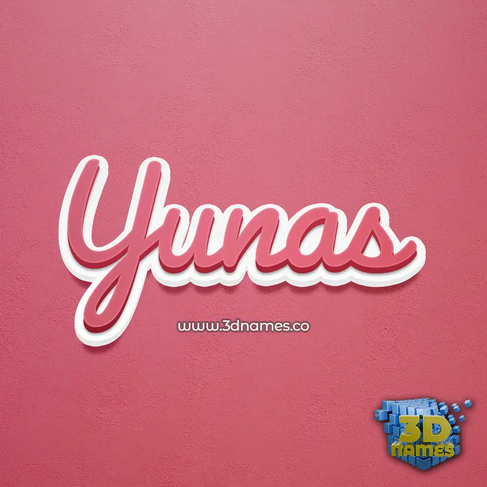 yunas in Red Scribble style - 3D name wallpaper