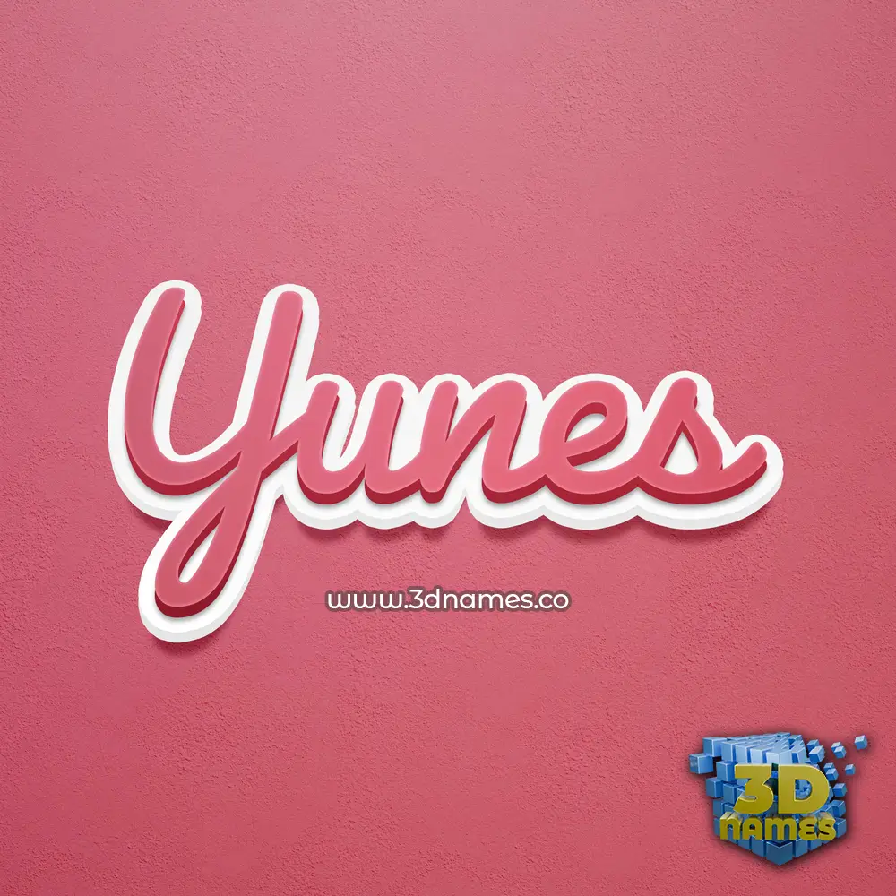 yunes in Red Scribble style - 3D name wallpaper