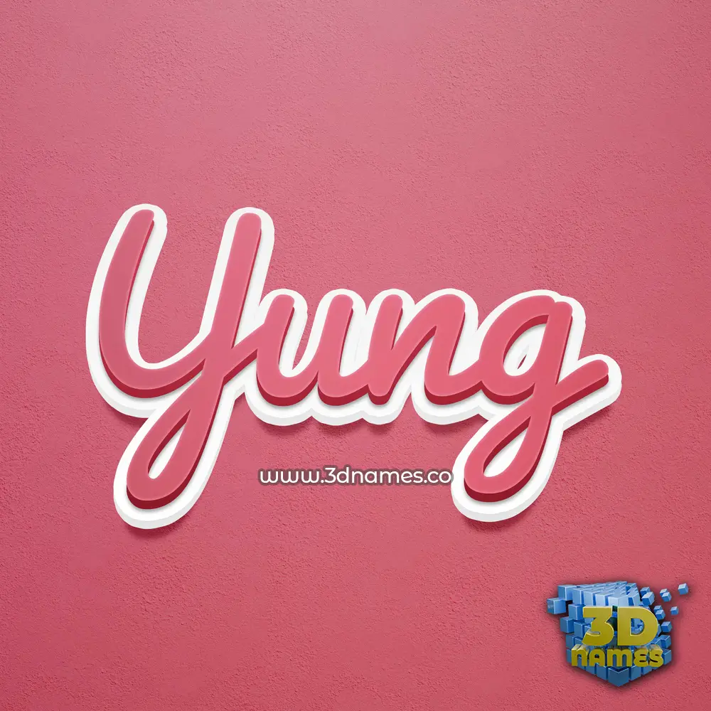 yung in Red Scribble style - 3D name wallpaper