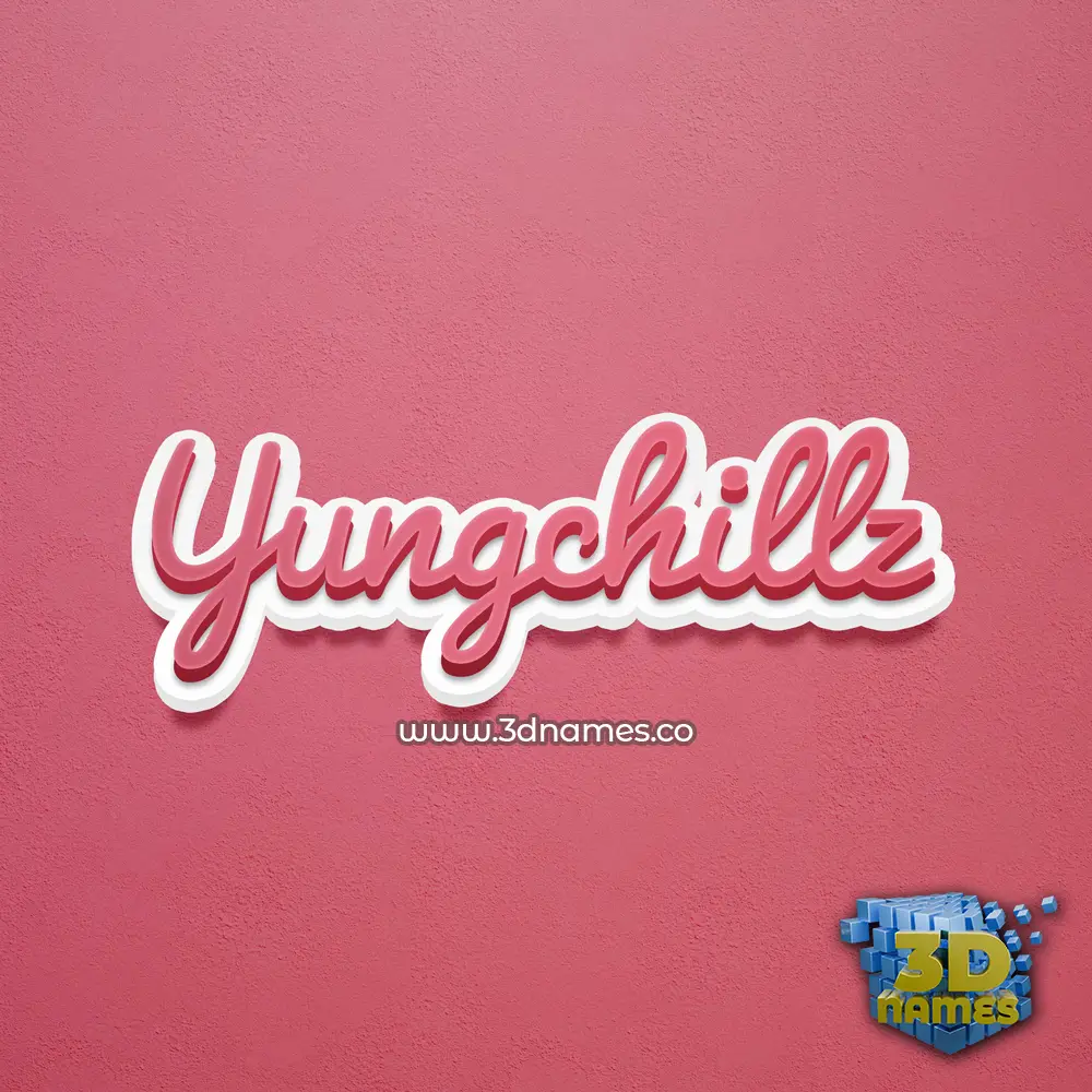 yungchillz in Red Scribble style - 3D name wallpaper
