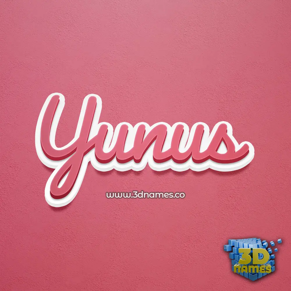 yunus in Red Scribble style - 3D name wallpaper