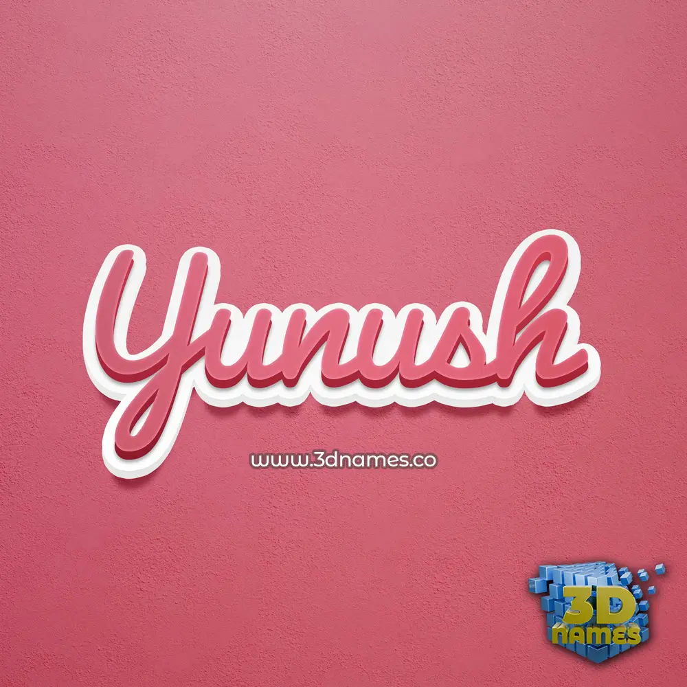 yunush in Red Scribble style - 3D name wallpaper