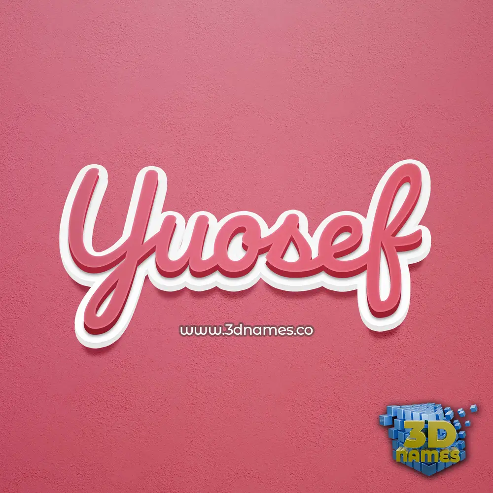 yuosef in Red Scribble style - 3D name wallpaper