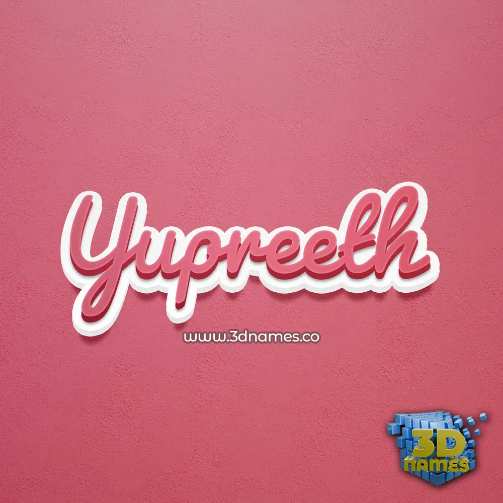 yupreeth in Red Scribble style - 3D name wallpaper